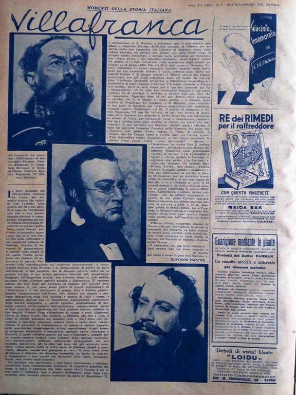 Illustrazione del Popolo 3 Gennaio 1932 Villafranca Mussolini Lapponia Banditi