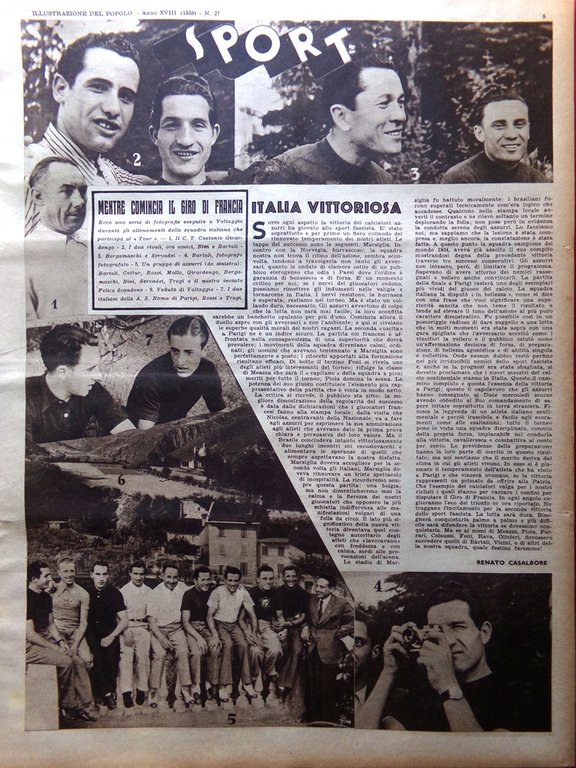 Illustrazione del Popolo 3 Luglio 1938 Faro Vittoria Giro Francia … | Immagine Gallery 2