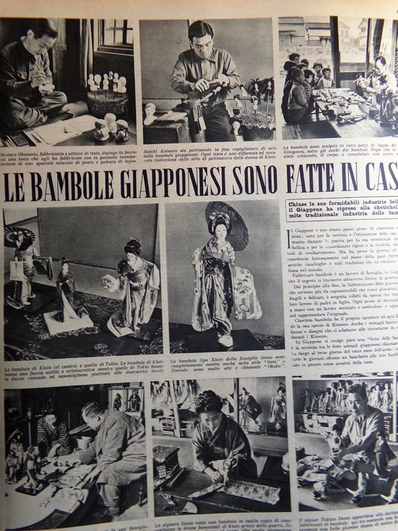 Illustrazione del Popolo 3 Luglio 1949 Torlonia Aimone Bambole Giapponesi …