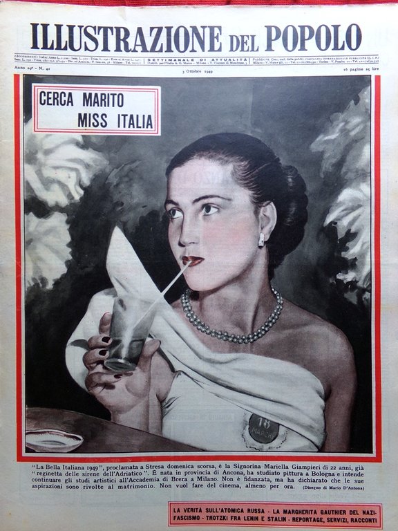 Illustrazione del Popolo 3 Ottobre 1949 Giampieri Corni Corinne Luchaire … | Immagine Gallery 1