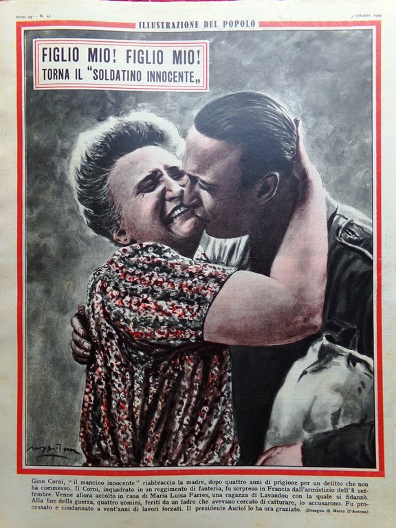 Illustrazione del Popolo 3 Ottobre 1949 Giampieri Corni Corinne Luchaire …