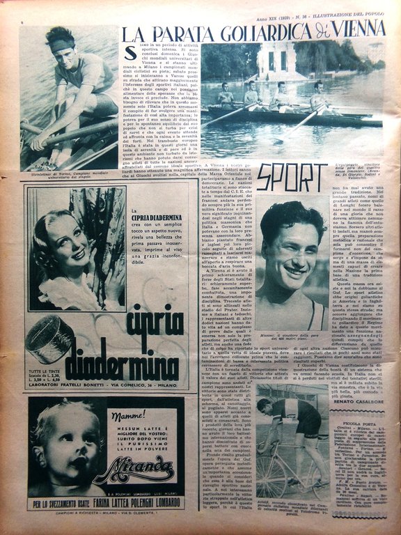Illustrazione del Popolo 3 Settembre 1939 Palombari Corner Laura Adani … | Immagine Gallery 2