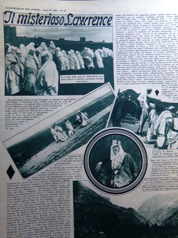 Illustrazione del Popolo 30 Agosto 1931 Fatty Cordobesita Lawrence d'Arabia …