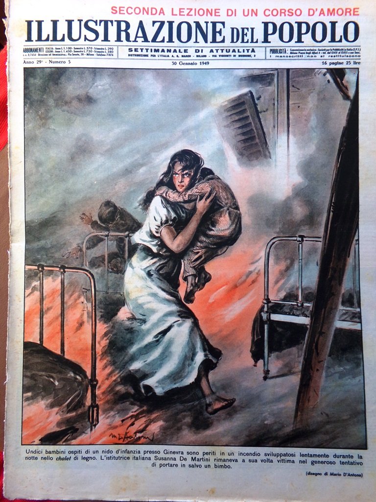 Illustrazione del Popolo 30 Gennaio 1949 Kravcenko Caruso Milan Marshall …