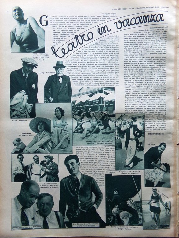 Illustrazione del Popolo 31 Luglio 1932 Scotland Yard Teatro Charleroi …