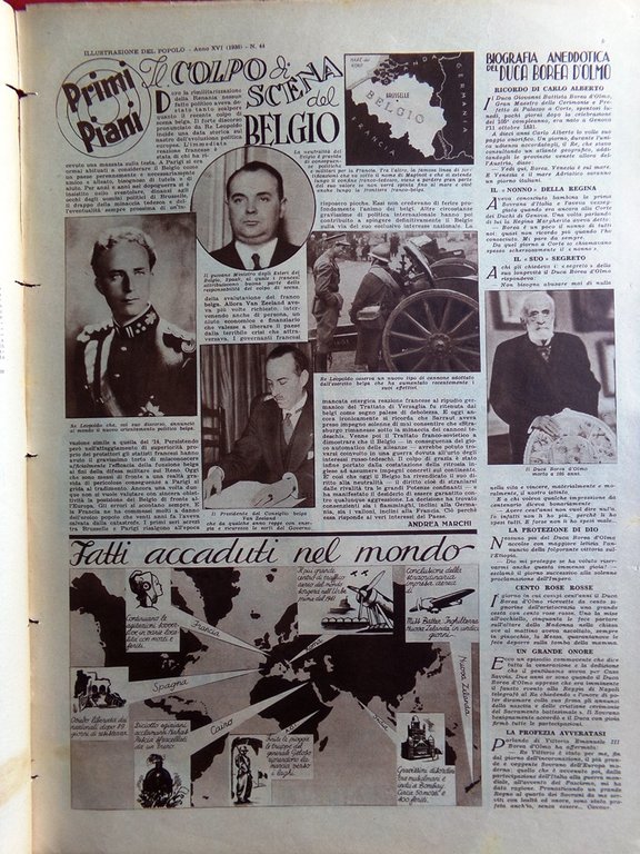 Illustrazione del Popolo 31 Ottobre 1936 Corsica Leopoldo Belgio Gettoni …