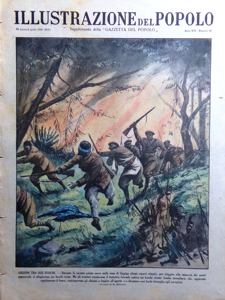 Illustrazione del Popolo 4 Aprile 1936 Adi Abo Selassiè Hitler …