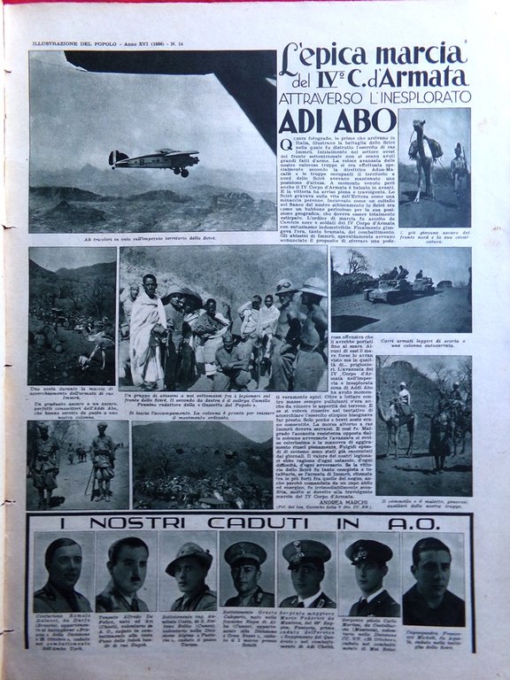 Illustrazione del Popolo 4 Aprile 1936 Adi Abo Selassiè Hitler …