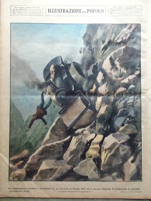 Illustrazione del Popolo 4 Dicembre 1932 Palermo Calcio Acrobazie Gustavo …