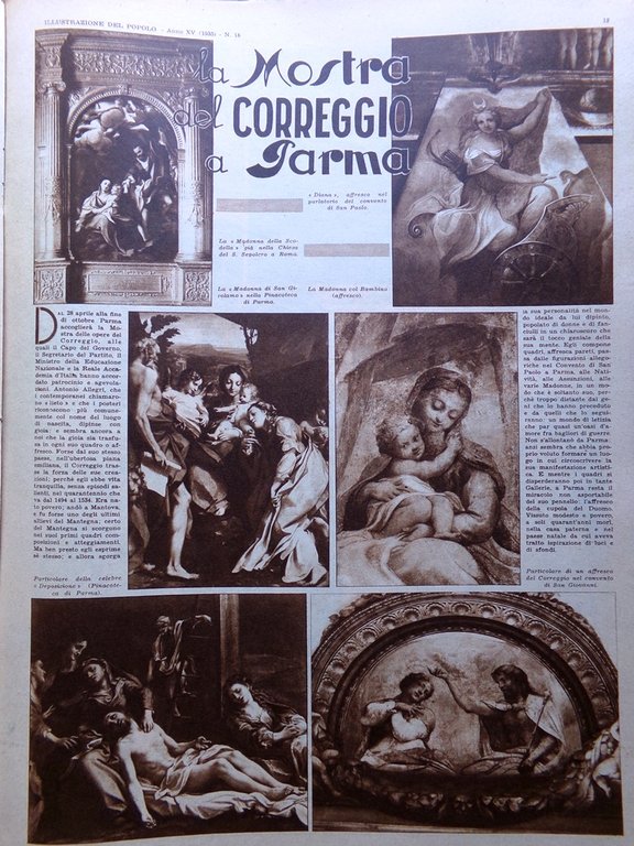 Illustrazione del Popolo 4 Maggio 1935 Aeroporto Psicotecnica Rubini Correggio