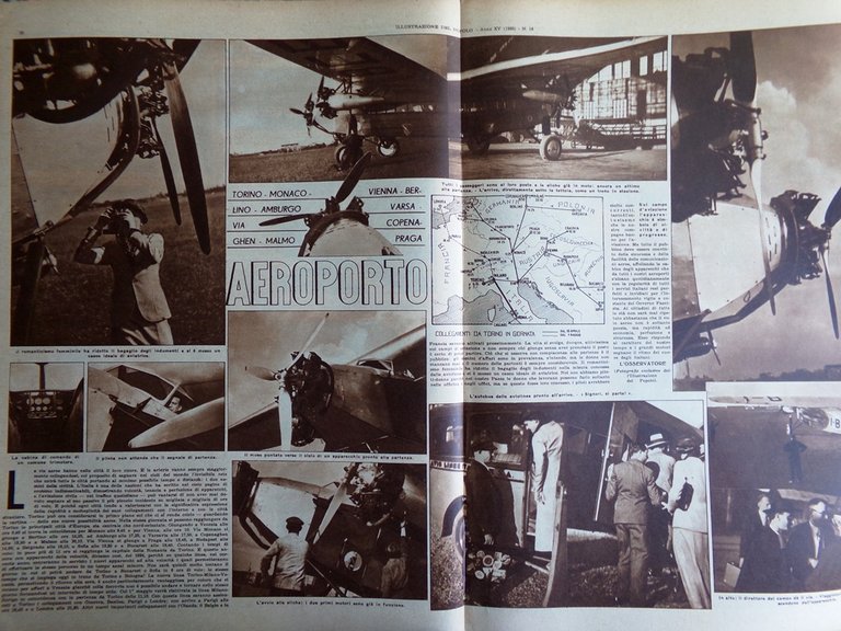 Illustrazione del Popolo 4 Maggio 1935 Aeroporto Psicotecnica Rubini Correggio