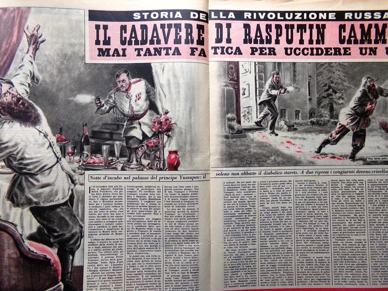 Illustrazione del Popolo 4 Settembre 1949 Giuliano Carabinieri Rasputin Maigret