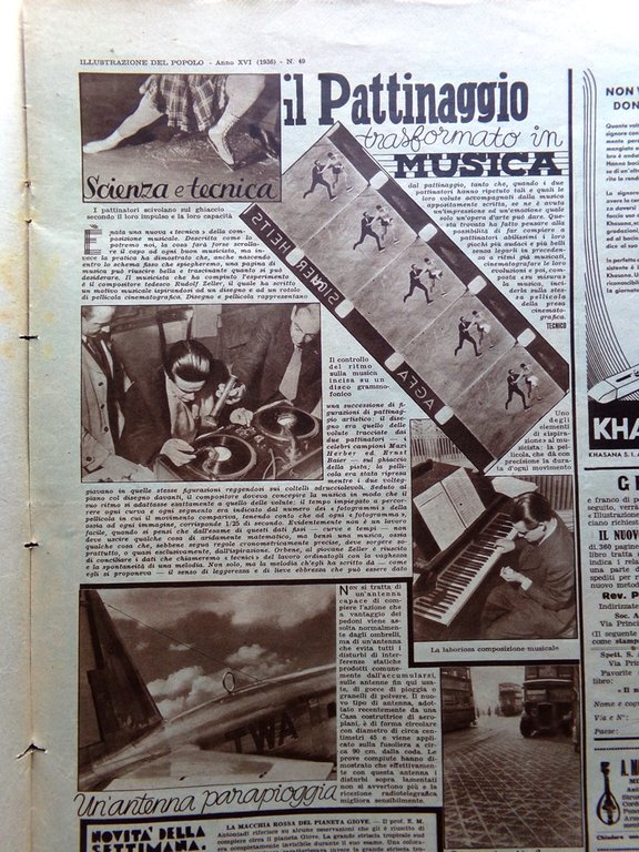 Illustrazione del Popolo 5 Dicembre 1936 Horthy Roma Pattinaggio Tofano …