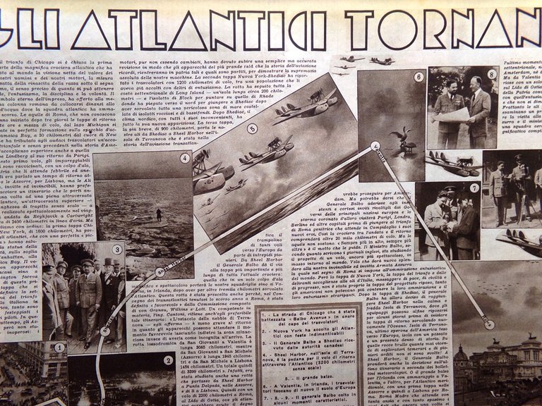 Illustrazione del Popolo 6 Agosto 1933 Tour Atlantici Crawford Velez …