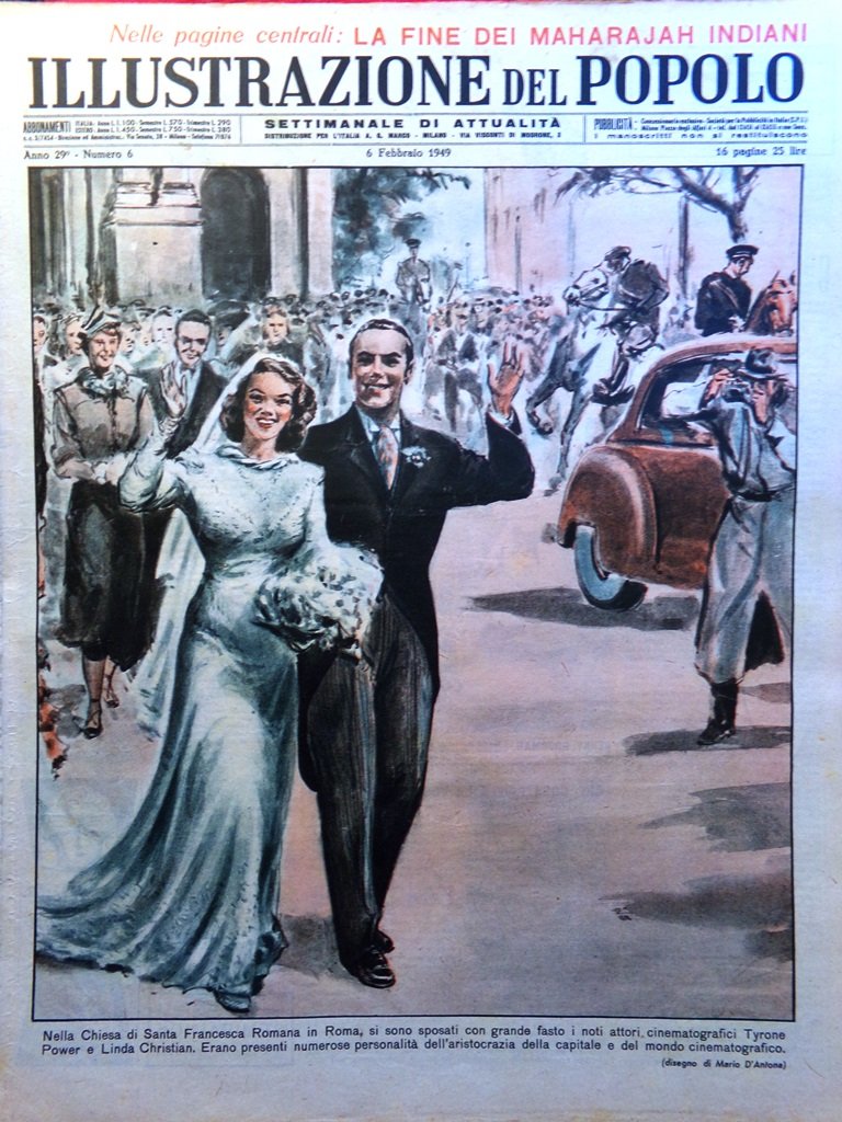Illustrazione del Popolo 6 Febbraio 1949 Power Mascagni Maragià India …