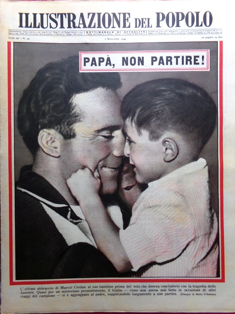 Illustrazione del Popolo 6 Novembre 1949 Marcel Cerdan Babic Bellentani …