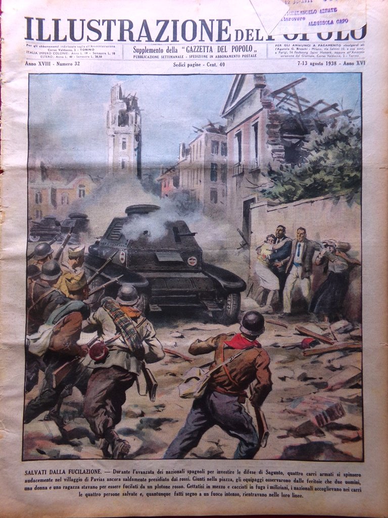 Illustrazione del Popolo 7 Agosto 1938 Scalata Eiger Gino Bartali … | Immagine principale