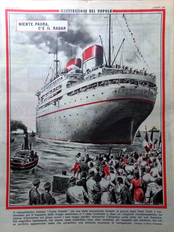 Illustrazione del Popolo 7 Agosto 1949 Churchill Elisabetta Inghilterra Bartali