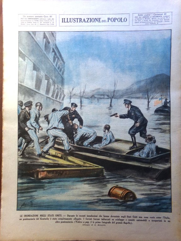 Illustrazione del Popolo 7 Febbraio 1937 Diluvio America Turchia Michele …