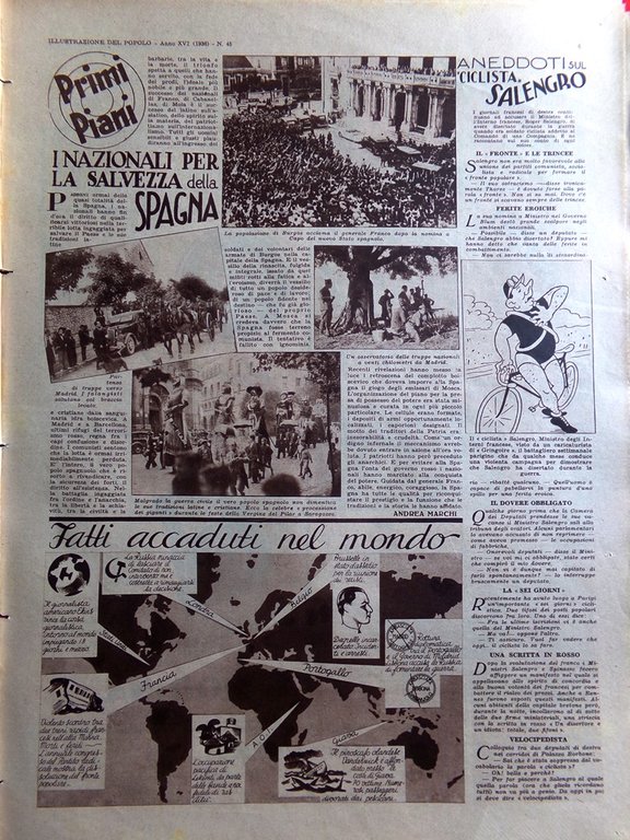 Illustrazione del Popolo 7 Novembre 1936 Palmira Salengro Duce Bologna …