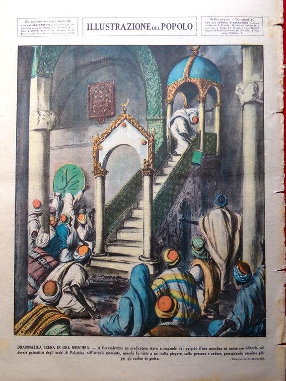 Illustrazione del Popolo 8 Agosto 1936 Kalman Cot Guerra in …