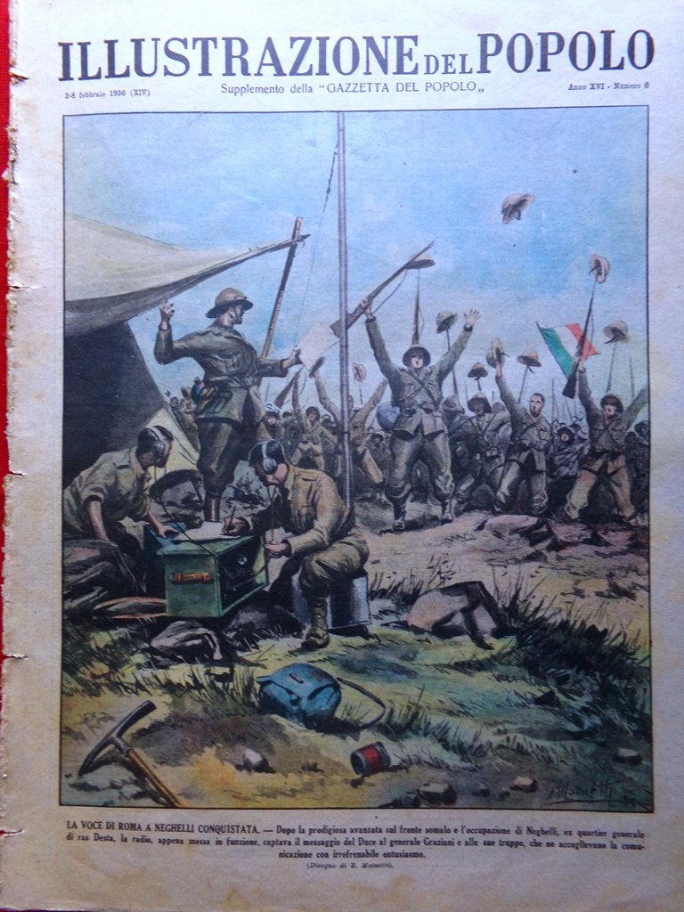 Illustrazione del Popolo 8 Febbraio 1936 Neghelli Bottego Giappone Harlow …