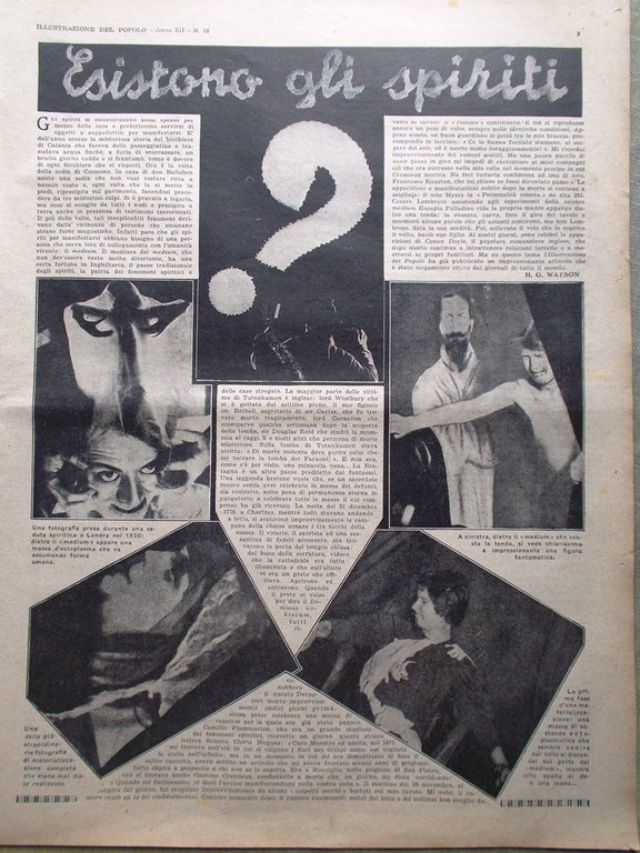 Illustrazione del Popolo 8 Maggio 1932 Spiriti Medium Teatro Tedesco …