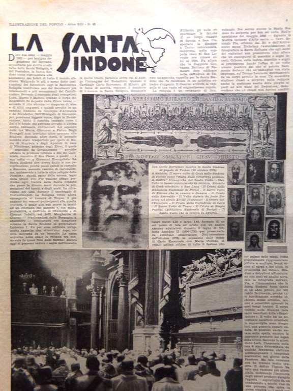 Illustrazione del Popolo 8 Ottobre 1933 Santa Sindone Processo di …