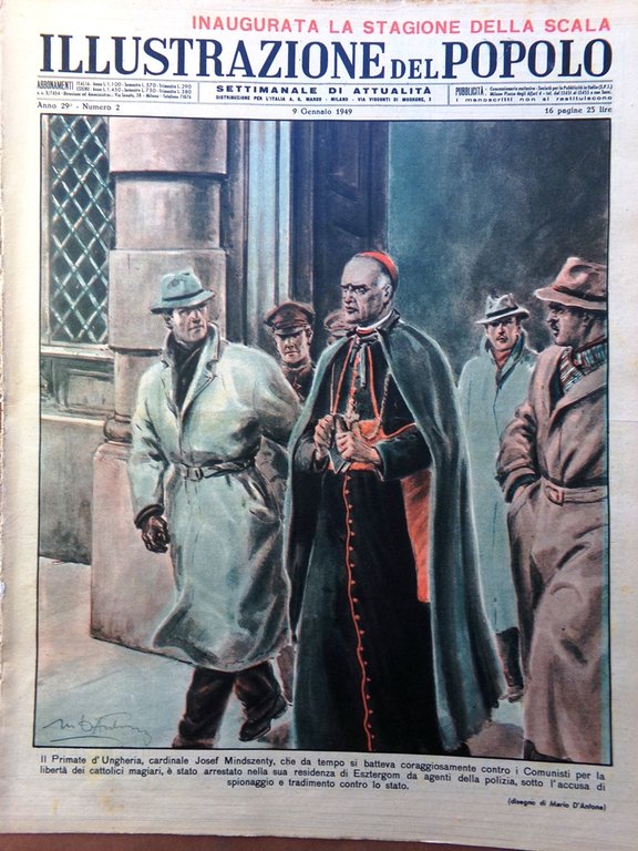 Illustrazione del Popolo 9 Gennaio 1949 Mindszenty Cometa Halley Stagione … | Immagine Gallery 1