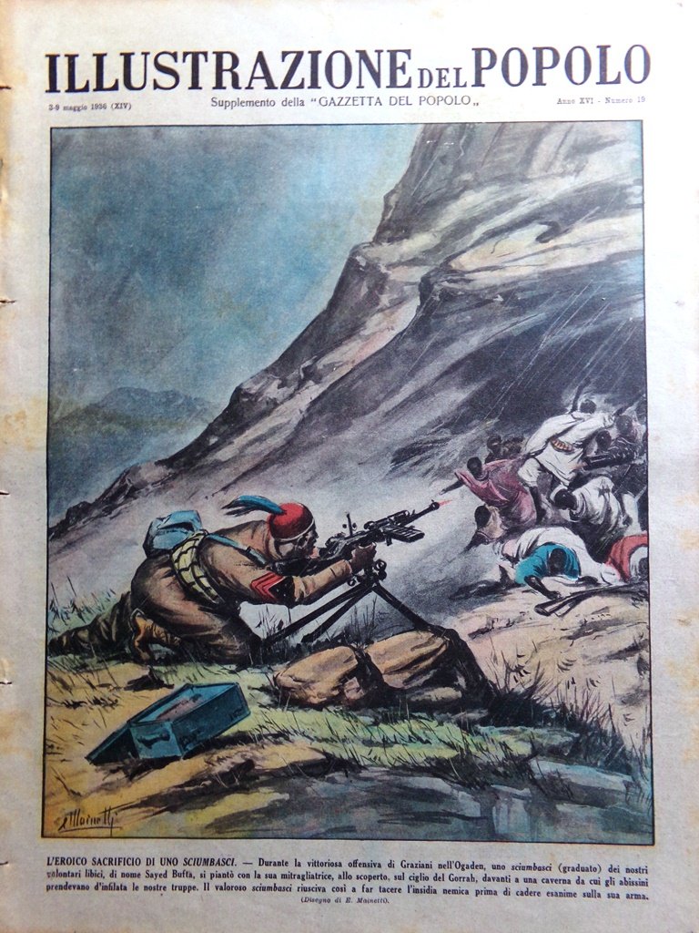 Illustrazione del Popolo 9 Maggio 1936 Ferrovie Africa Laurel Hardy …