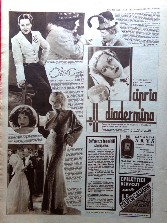 Illustrazione del Popolo 9 Maggio 1936 Ferrovie Africa Laurel Hardy …