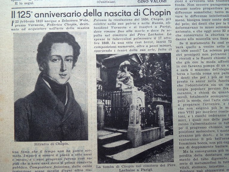 Illustrazione del Popolo 9 Marzo 1935 Persia Iran Braille Chopin …