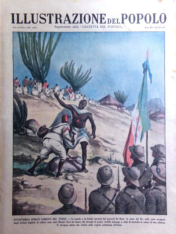 Illustrazione del Popolo 9 Novembre 1935 Vinci Naturismo Abissinia Maltagliati