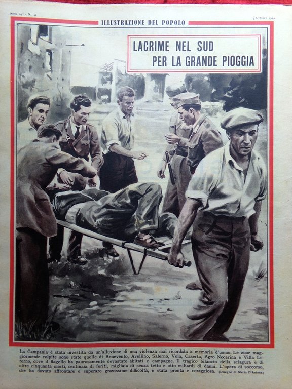 Illustrazione del Popolo 9 Ottobre 1949 Savoia Alluvione Campania Stalin …