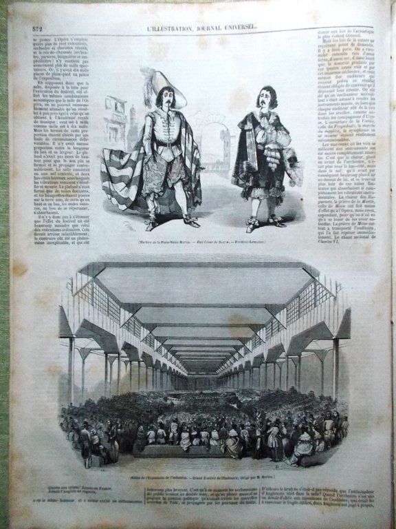 L'Illustration Journal Universel 10 Aout 1844 Joseph Bonaparte Orléans Sucre …