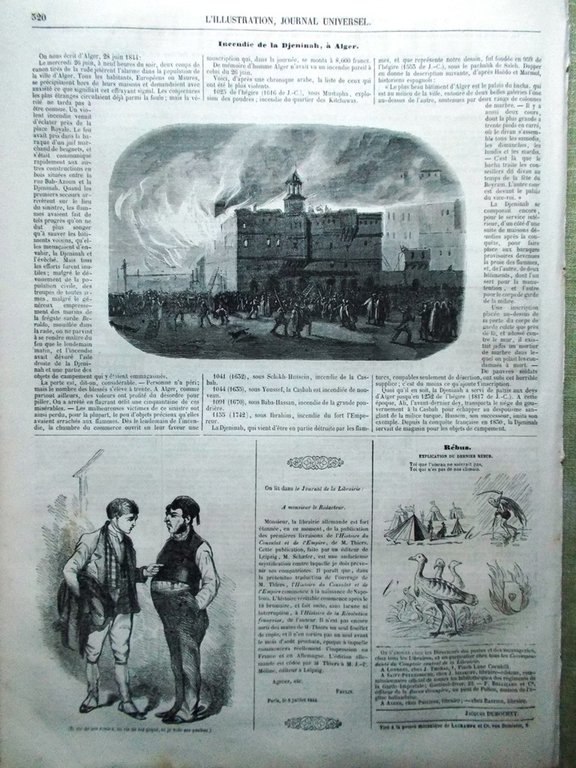 L'Illustration Journal Universel 11 Juillet 1844 Forçats Eugène Sue Avocats …