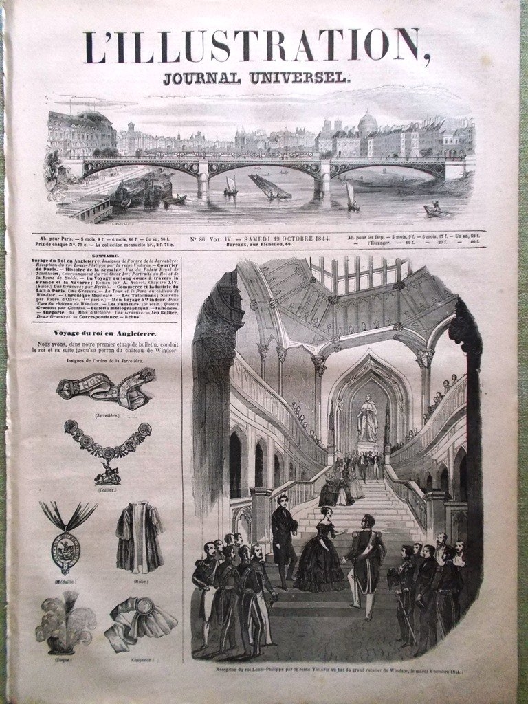 L'Illustration Journal Universel 19 Octobre 1844 Oscar I Suède Windsor …