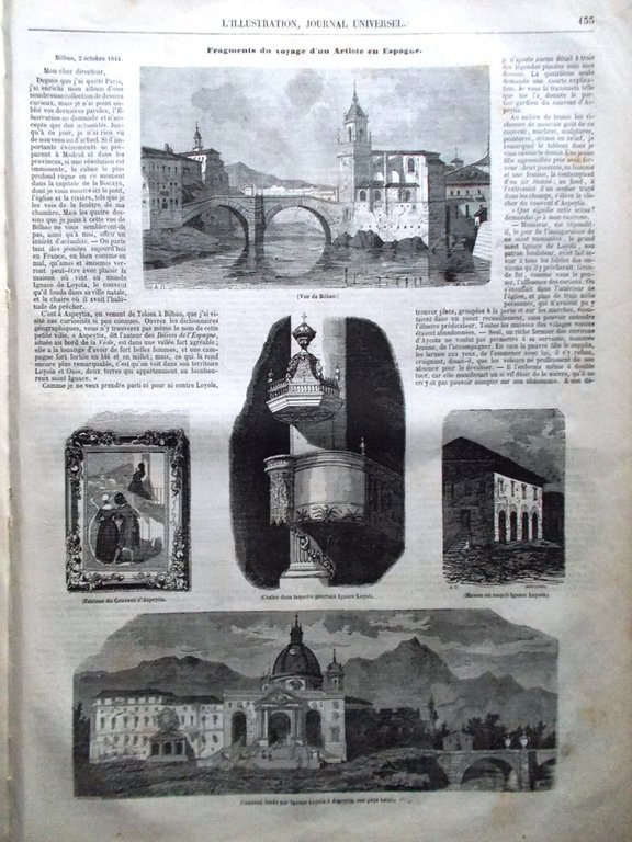 L'Illustration Journal Universel 2 Novembre 1844 Père-Lachaise Géométrie Espagne