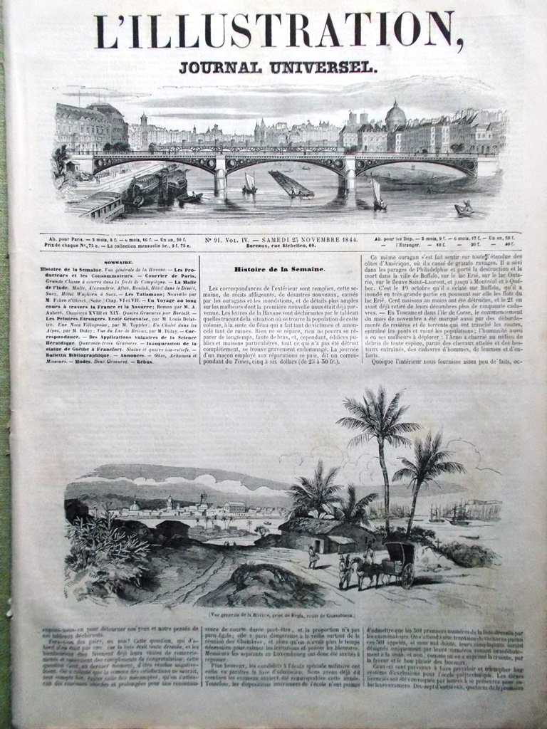 L'Illustration Journal Universel 23 Novembre 1844 Science Héraldique Goëthe Inde