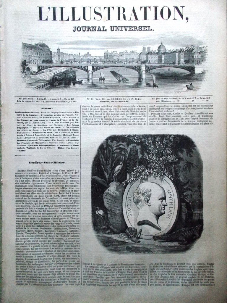 L'Illustration Journal Universel 29 Juin 1844 Taglioni Étuves Néron Armes …