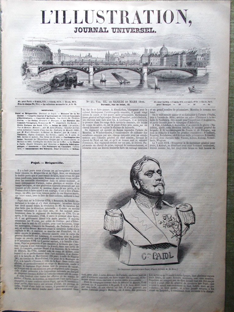 L'Illustration Journal Universel 30 Mars 1844 Monaco Carthagène des Indes …