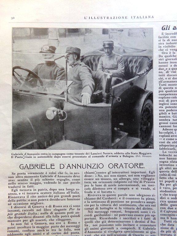 L'illustrazione Italiana 1 Agosto 1915 WW1 Savoia Gorizia Freikofel Isonzo …