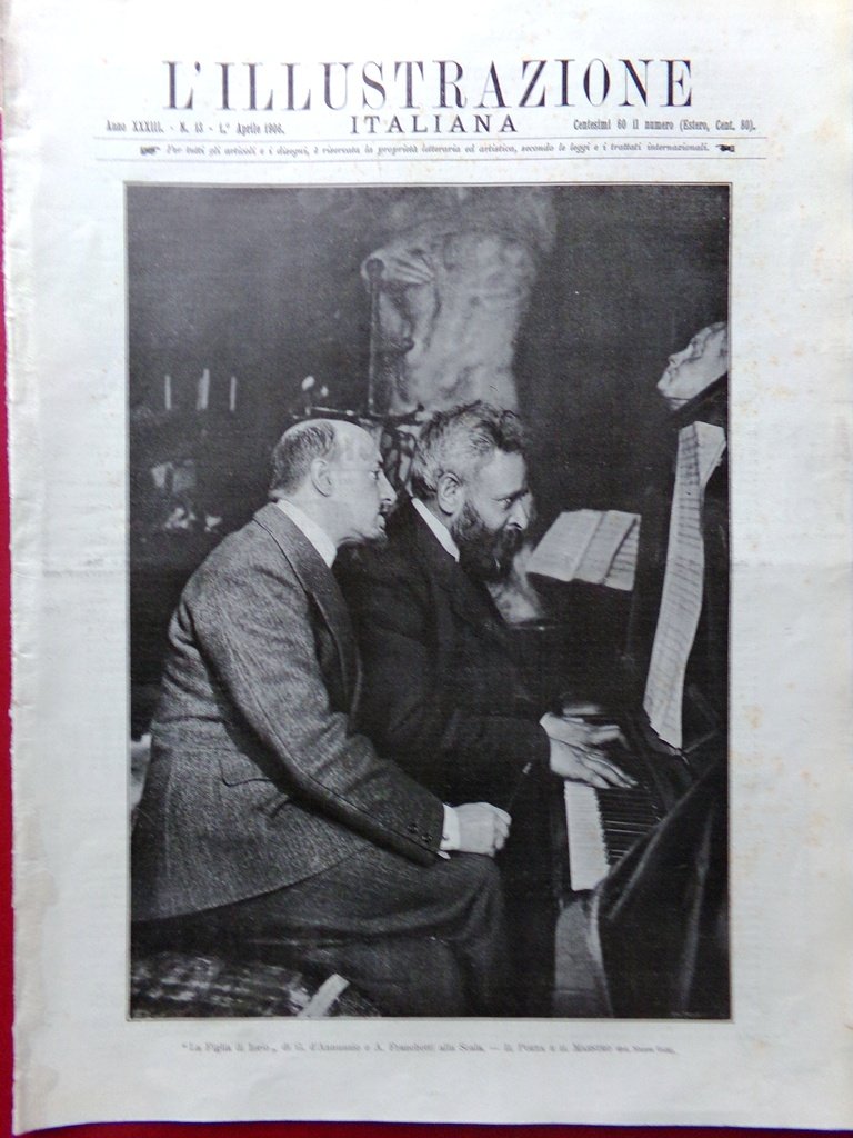 L'Illustrazione Italiana 1 Aprile 1906 Figlia Jorio Scala Zagara Palermo …