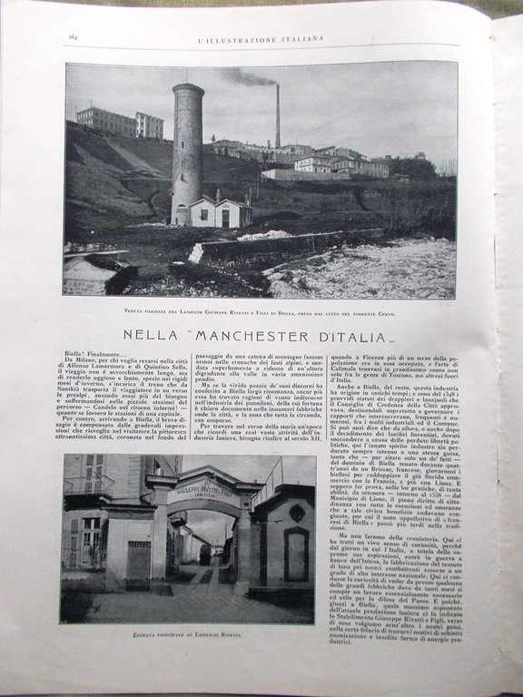 L'Illustrazione Italiana 1 Aprile 1917 WW1 Lanificio Rivetti Biella Pieve …
