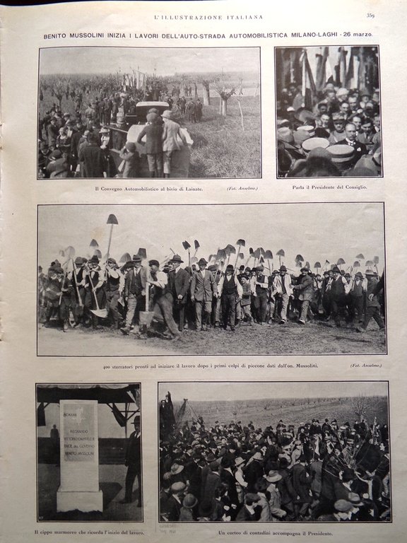 L'Illustrazione Italiana 1 Aprile 1923 Morte Sarah Bernhardt Autostrada Milano