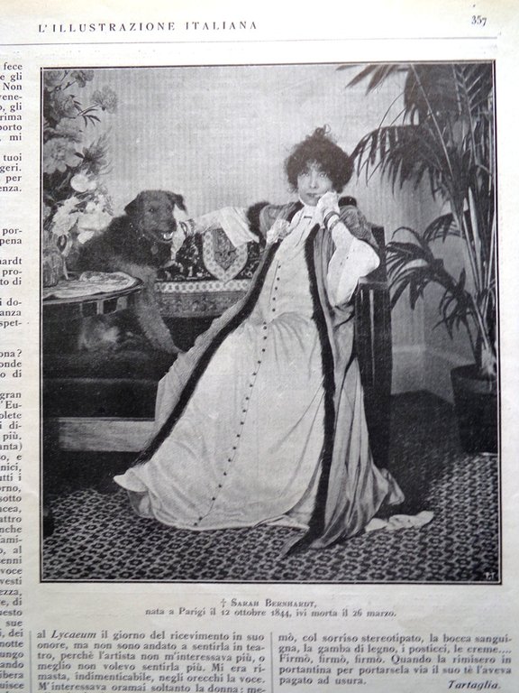 L'Illustrazione Italiana 1 Aprile 1923 Morte Sarah Bernhardt Autostrada Milano