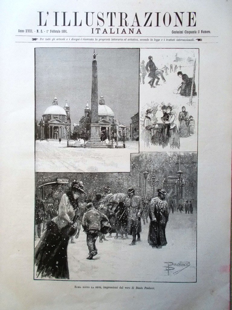 L'Illustrazione Italiana 1 Febbraio 1891 Baldovino del Belgio Cile Rivolta …