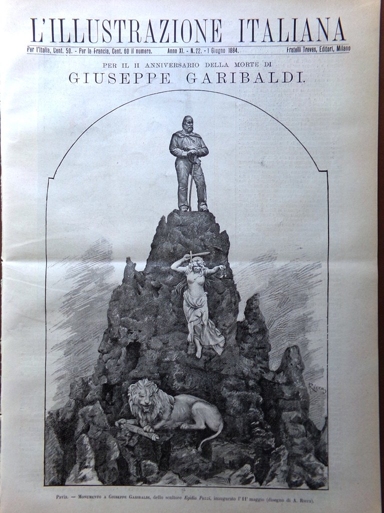 L'Illustrazione Italiana 1 Giugno 1884 Speciale Anniversario Giuseppe Garibaldi