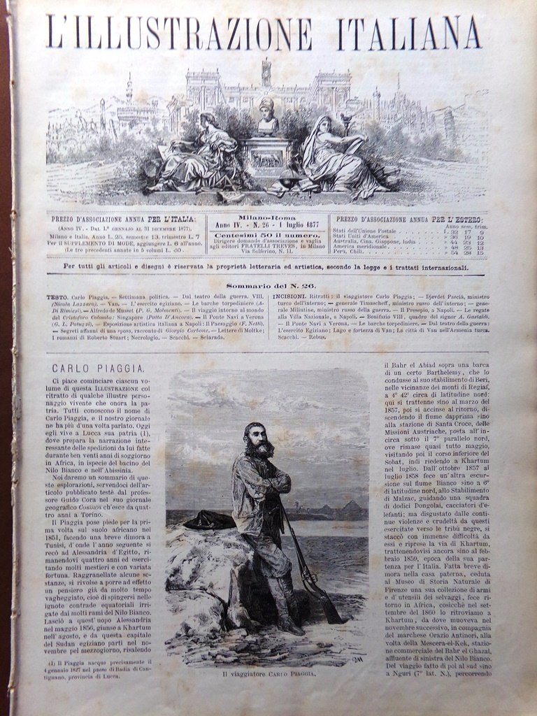 L'Illustrazione Italiana 1 Luglio 1877 Piaggia De Musset Navi Verona …