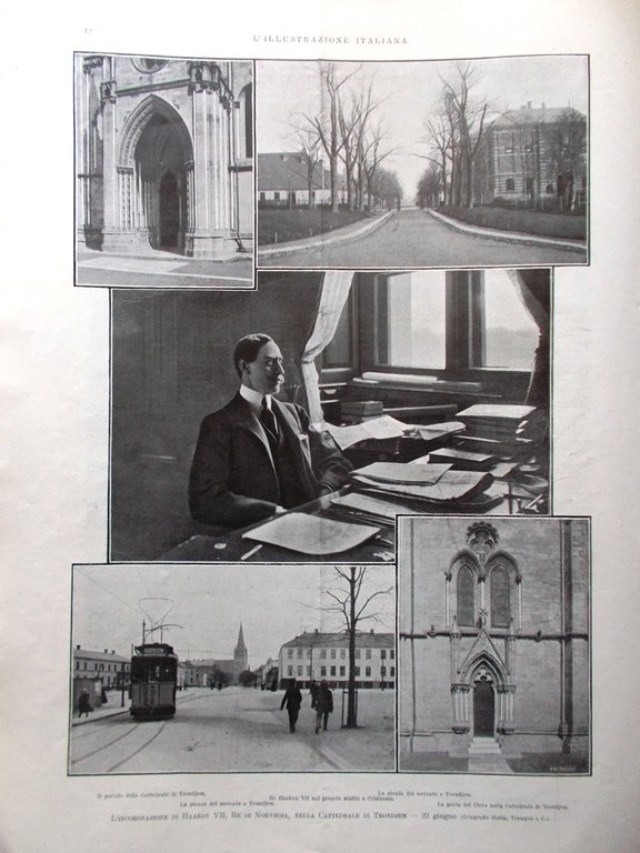 L'Illustrazione Italiana 1 Luglio 1906 Ospedale Ancona Haakon VII Laveno …